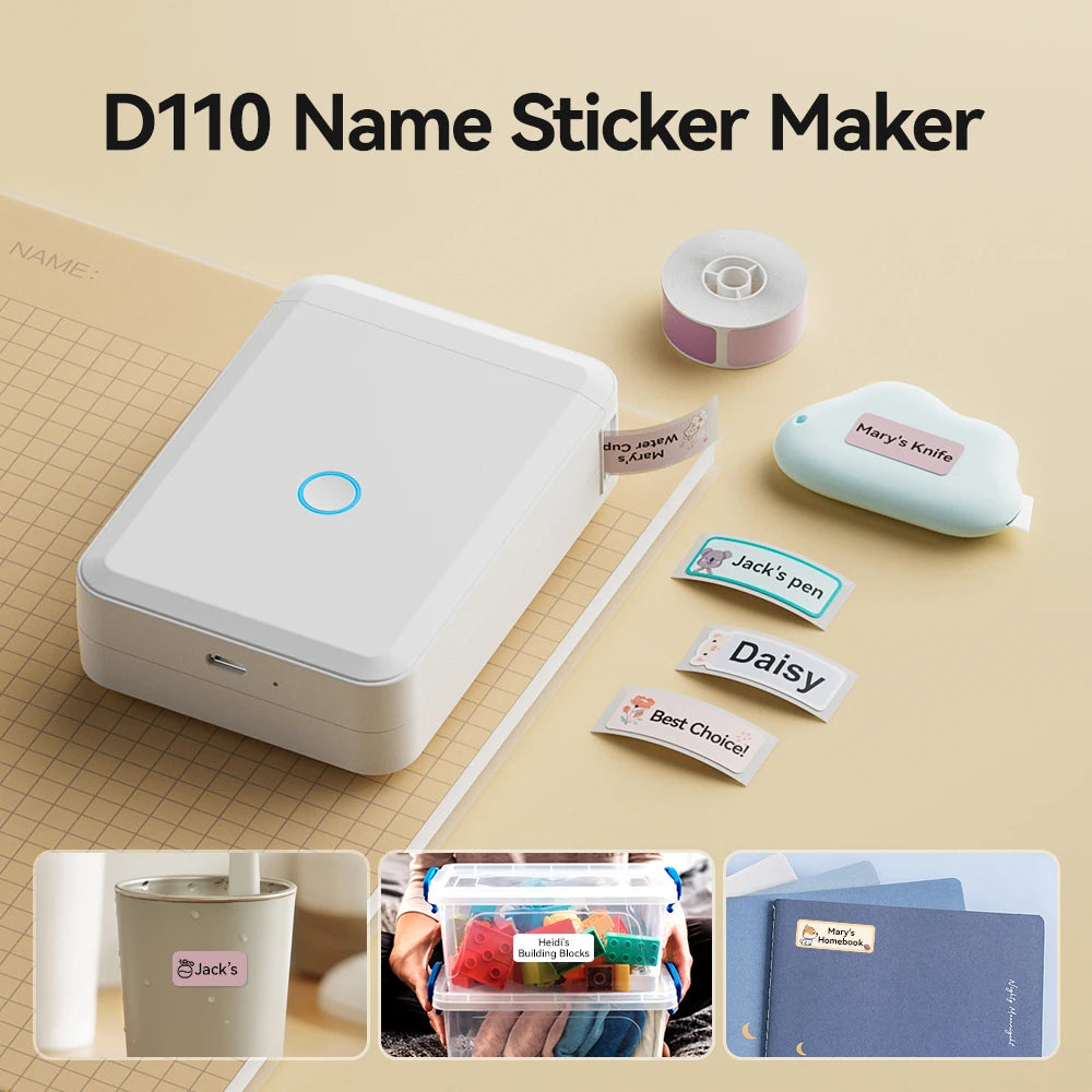Niimbot D110/D11/D101 Mini Thermal Label Printer Portable Paper Maker Wireless Sticker Machine Inkless Labeller for Office Home