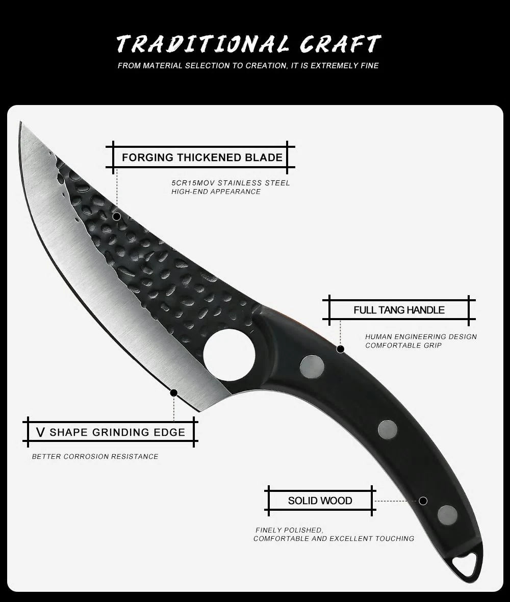 Handmade Forged Stainless Steel Boning Knifes Messer Full Tang Handle Bone Cleaver Knife Professional 6 Inch With Knives Cover