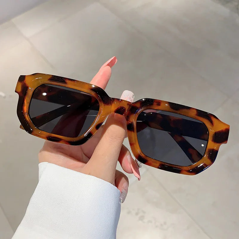 Popular Vintage Sunglasses Women Men Square Sun Glasses Punk Polygon Eye Glasses Goggle for Male Female Rectangle Sunglasses 