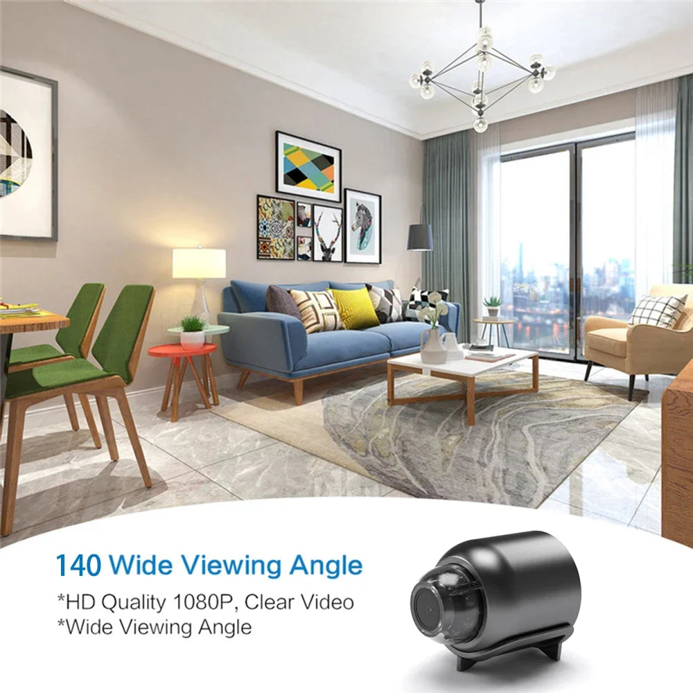 1080P HD X5 Mini WiFi Camera Included Sound Detector for Home Office 140 Degrees Micro Baby Monitor Night Vision IP Cam