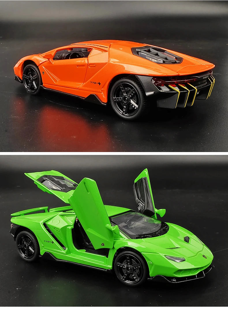 1:32 Lamborghinis LP770-4 750 Alloy Sports Car Model Diecasts Metal Pull Back Sound And Light Car Model Kids Toy Collection Gift