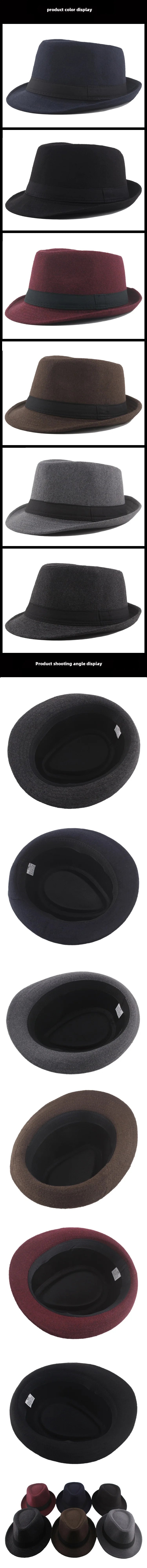 Autumn and Winter Woolen Top Hats, Jazz Hats, Men's and Women's British Retro Casual Stage Hats