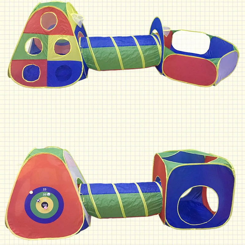 3-5 Pcs Portable Children's Camping Tent Kids Beach Tent Ocean Ball Pool Kids Tent Pop-up Tent Play House Baby Crawling Tunnel