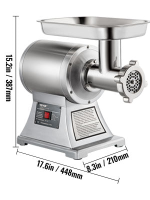 VEVOR 250Kg/H Electric Meat Mincer Grinder 1100W Commercial Kitchen Chopper Food Processor Sausage Maker Machine Home Appliance
