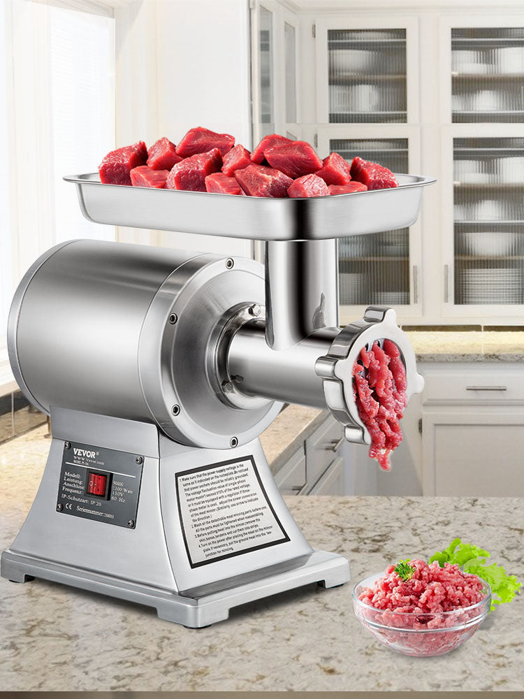 VEVOR 250Kg/H Electric Meat Mincer Grinder 1100W Commercial Kitchen Chopper Food Processor Sausage Maker Machine Home Appliance