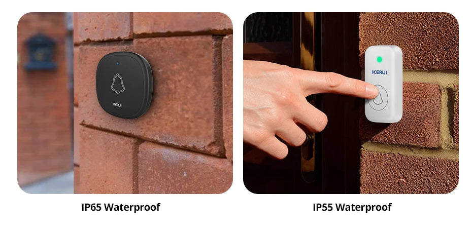 KERUI M525 Outdoor Wireless Doorbell Waterproof Smart Home Door Bell Chime Kit LED Flash Security Alarm Welcome House Melodies