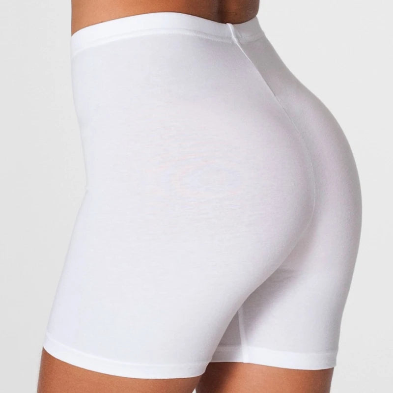 Women Elastic Shorts Casual High Waist Tight Fitness Slim Skinny Bottoms Summer Solid Sexy White Black Cycling Shorts Sweatpants