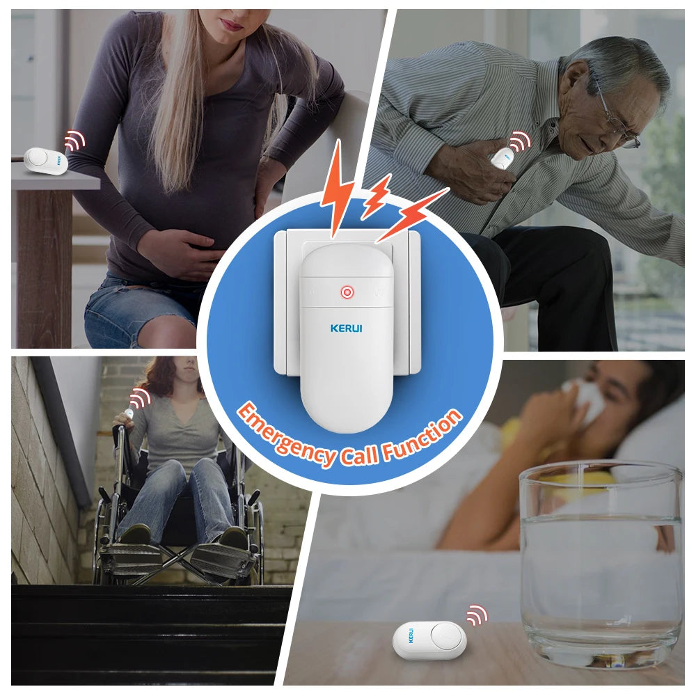 KERUI M518 Wireless Doorbell Self Power Generation 52 Songs Smart Home Security Welcome Chimes Door Bell Mini Button LED Light