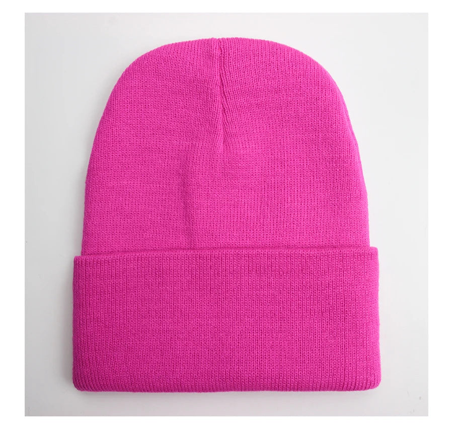 Solid Unisex Beanie Autumn Winter Wool Blends Soft Warm Knitted Cap Men Women SkullCap Hats Gorro Ski Caps 24 Colors Beanies
