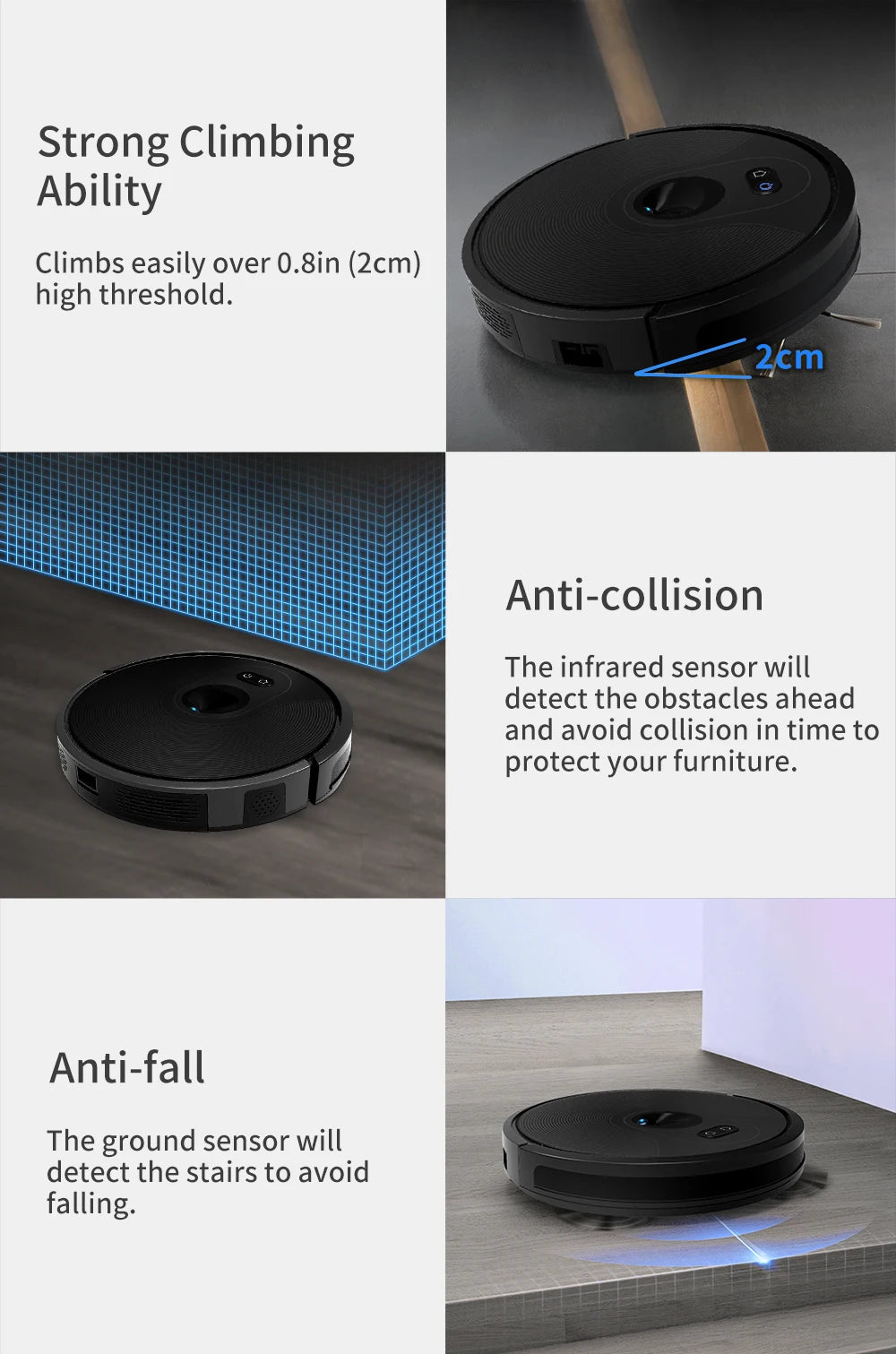 Robot Vacuum Cleaner ABIR X6 , 6000PA Suction, Smart Eye System,APP Virtual Barrier,Smart Home Appliance,Auto Floor Mopping