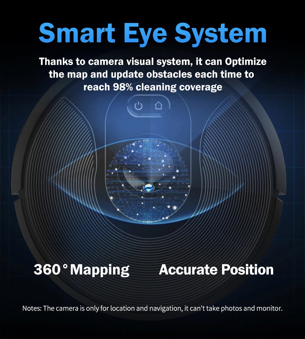 Robot Vacuum Cleaner ABIR X6 , 6000PA Suction, Smart Eye System,APP Virtual Barrier,Smart Home Appliance,Auto Floor Mopping