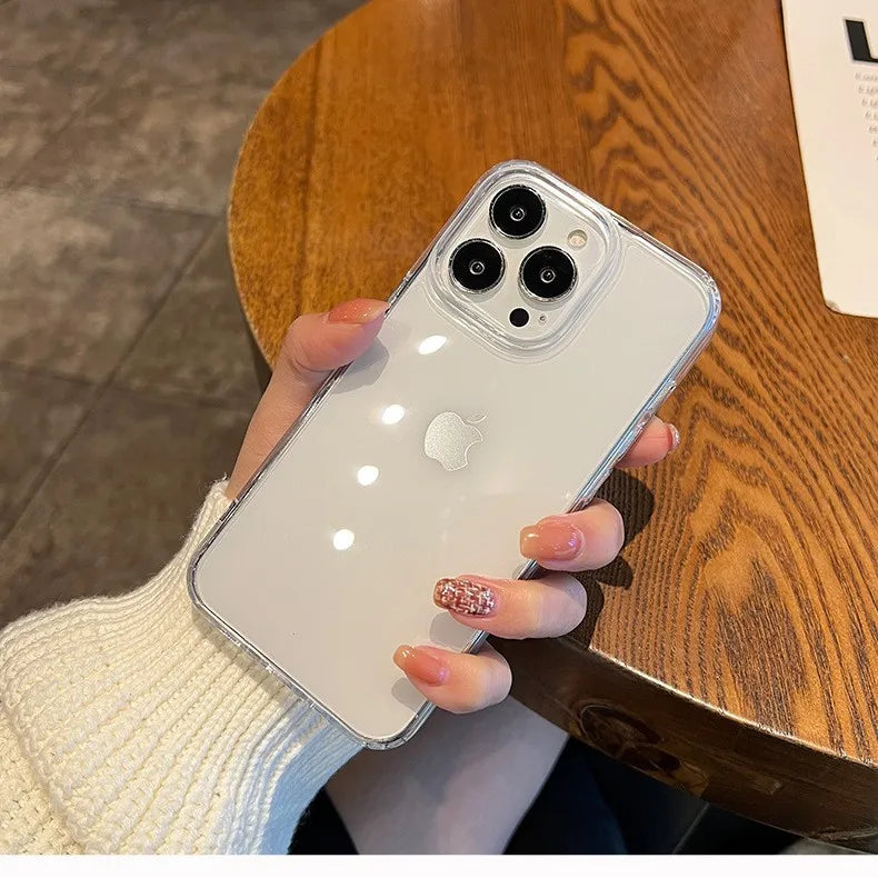 Luxury Transparent Soft Acrylic Phone Case For iPhone 15 14 13 12 11 Pro Max XS X XR 7 8 Plus Mini Shockproof Protective Cover