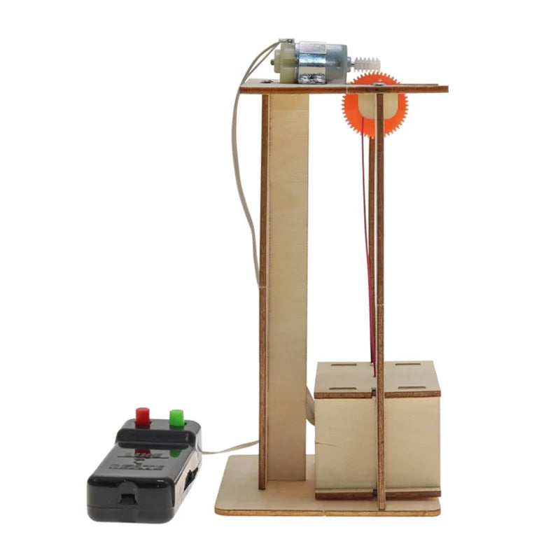 DIY Electric Remote Control Lift Elevator Wooden Model Kit Science School Projects Experiment Science Toys For Kids Education