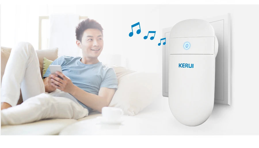 KERUI M518 Wireless Doorbell Self Power Generation 52 Songs Smart Home Security Welcome Chimes Door Bell Mini Button LED Light