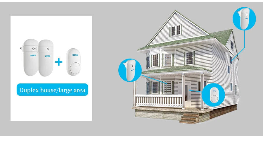 KERUI M518 Wireless Doorbell Self Power Generation 52 Songs Smart Home Security Welcome Chimes Door Bell Mini Button LED Light