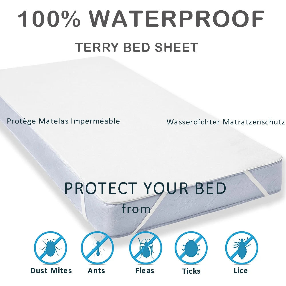 Waterproof Bed Sheet For Mattress Pad & Topper With Band Bed Protector Waterproof Mattress Protector