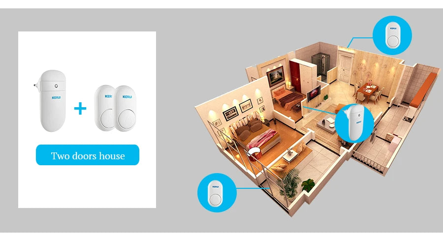 KERUI M518 Wireless Doorbell Self Power Generation 52 Songs Smart Home Security Welcome Chimes Door Bell Mini Button LED Light