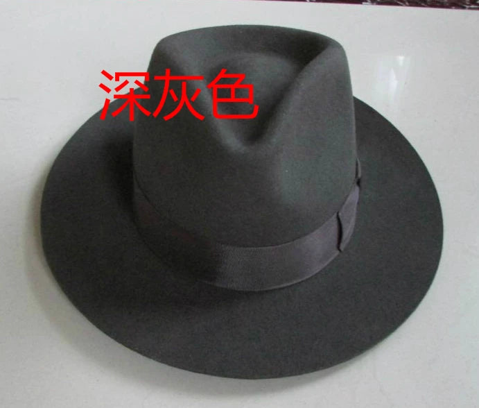 Wool Fedora Hat Unisex Felt Fedoras Hats Adult Fashion Trilby Hats Popular Headwear Wool Fedora Trilby Hats Man's Cap  B-8130