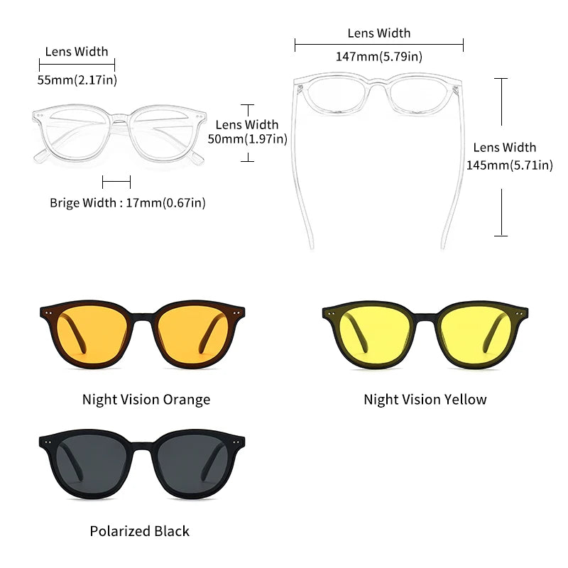 GCV Men Women Night Vision Sunglasses Goggles Yellow Orange G M Driving Eyewear Polarized Sun Glasses for Nocturnal gafas de sol