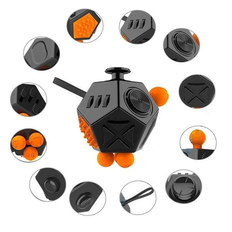 12 Sides Fidget Cube Toys Anti-Stress Antistress Sensory Toys For Children Kids Adults Autism ADHD OCD Anxiety Relief Focus