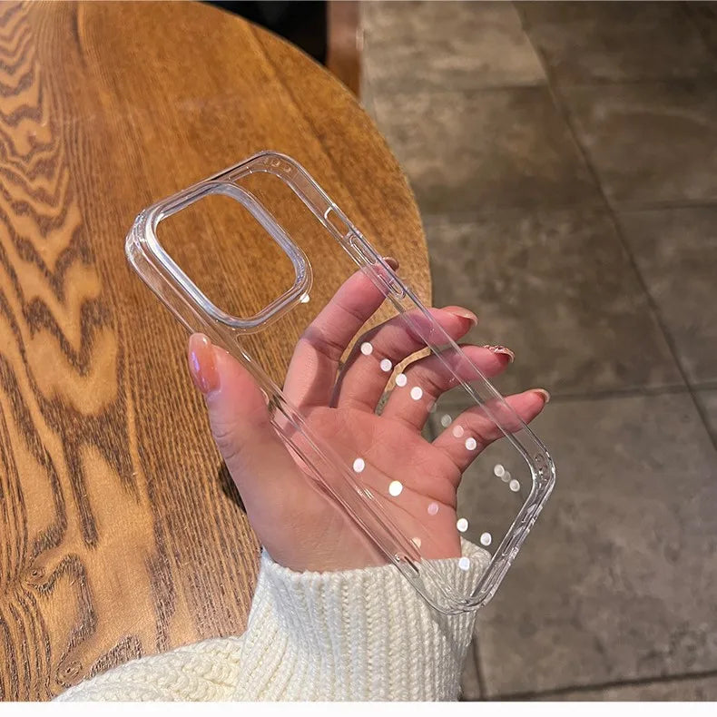Luxury Transparent Soft Acrylic Phone Case For iPhone 15 14 13 12 11 Pro Max XS X XR 7 8 Plus Mini Shockproof Protective Cover