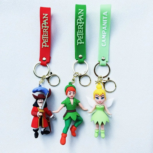 Anime Movie Peter Pan Keychains Car Key Chain Keyring Phone Bag Ornament Jewelry Decor Ornament Toys Doll Kids Birthday Gifts