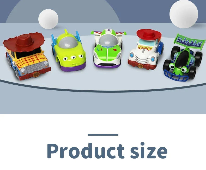 Disney Toy Story Buzz Lightyear Woody Jessie Rex Alien Cartoon Model Inertial Pull-back Free Wheel Car Toys Collection Kids Gift