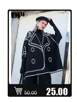 [EAM] Women Navy Blue Striped Irregular Elegant Blazer New Lapel Long Sleeve Jacket Fashion Tide Spring Autumn 2024 1DH5930