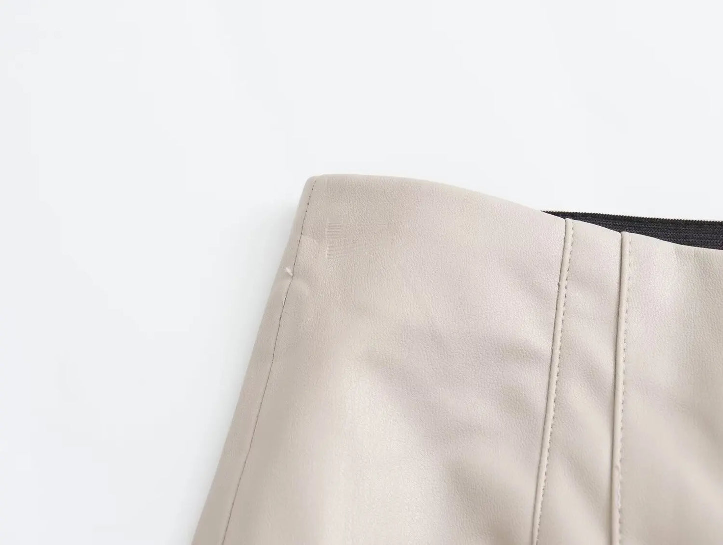 TRAFZA 2024 Women Stylish Stretch Pants Streetwear Solid High Waist Ladies PU Faux Leather Pencil Trousers Full Length Bottoms