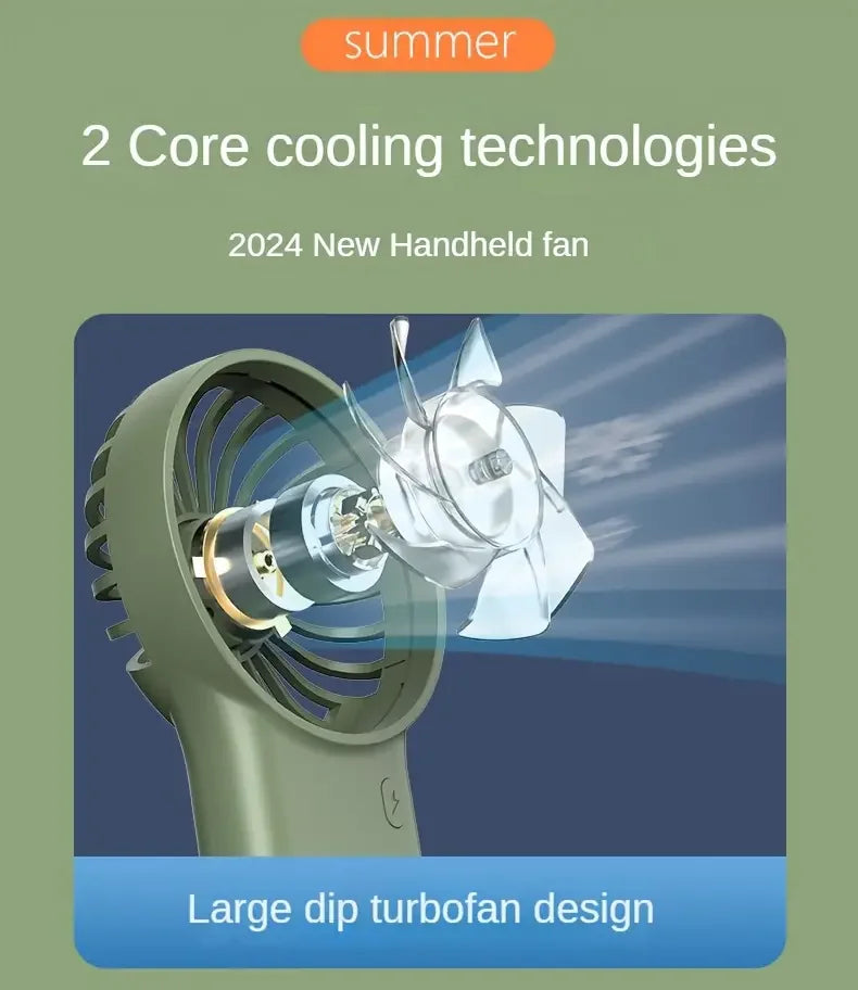 Portable Mini Fan With Carabiner,USB Rechargeable Silent Foldable Table Fan, Handheld Pocket Fan For Home Office Travel