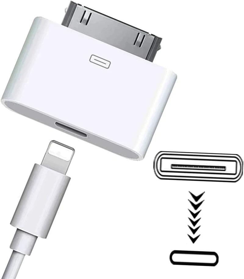 Lightning To 30Pin Adapter Female Charging Sync Converter for IPhone 4 4S IPad 2 3 IPod Touch 8Pin Male To 30 Pin Charger Cable