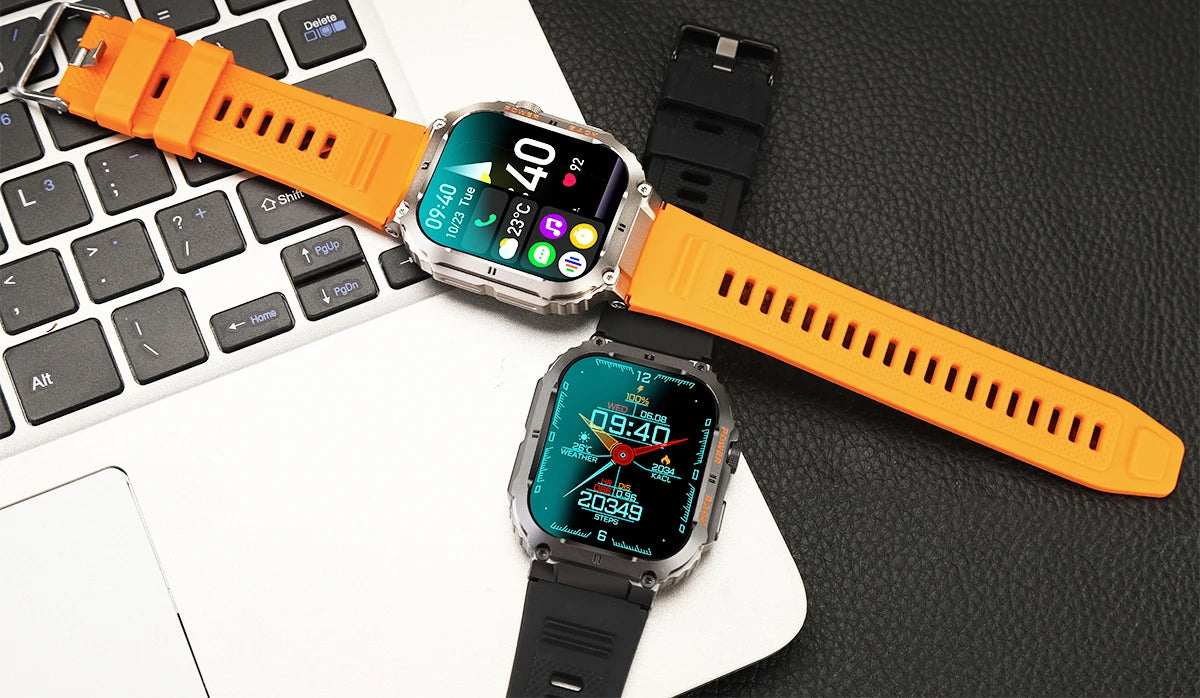 LIGE Outdoor Sports Fitness Smartwatch For Men 1.96 Inch Screen Bluetooth Calling Waterproof Watches Blood Oxygen Reloj Hombre