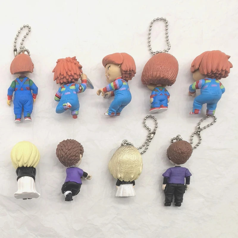 Original MIni Chucky Anime Cartoon Horror Bride Figure Keychain Pendant Collect Movie Film Model Toy Halloween Gift for Adult