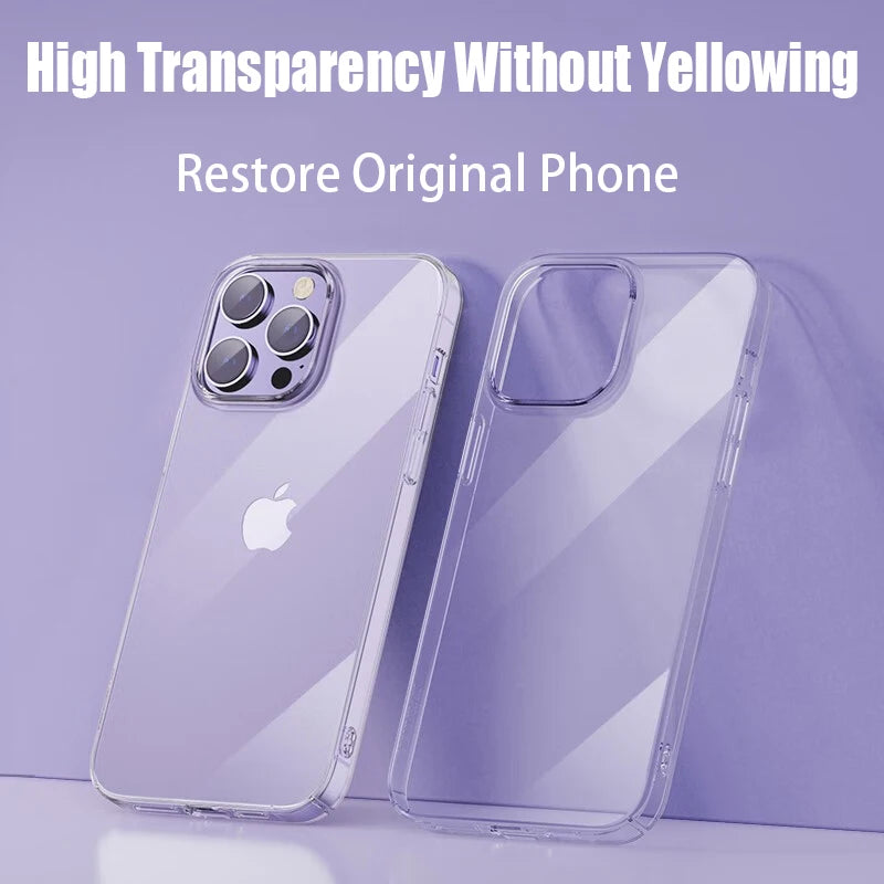 Ultra Thin Clear Phone Case for iPhone 16 15 14 13 12 11 Pro Max Mini X XR XS 7 8 Plus Soft TPU Silicone Transparent Back Cover