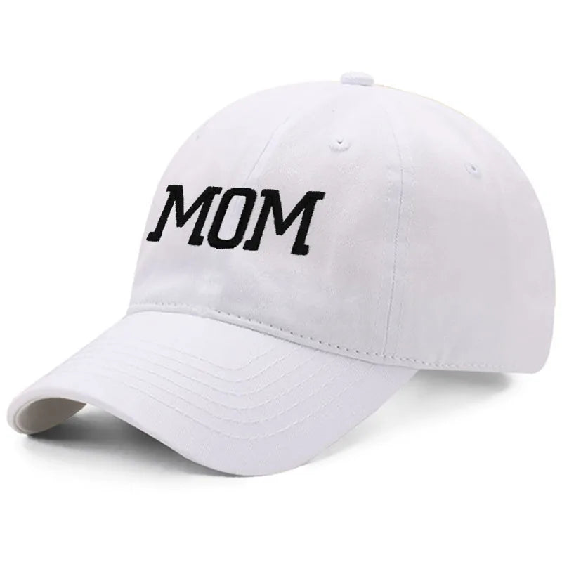 DAD MOM Embroidery Pure Cotton Baseball Cap Fashion Women Men Hat Sport Visors Snapback Cap Sun Hat Breathable Outdoor Caps