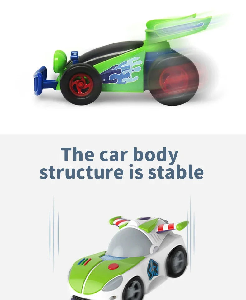Disney Toy Story Buzz Lightyear Woody Jessie Rex Alien Cartoon Model Inertial Pull-back Free Wheel Car Toys Collection Kids Gift