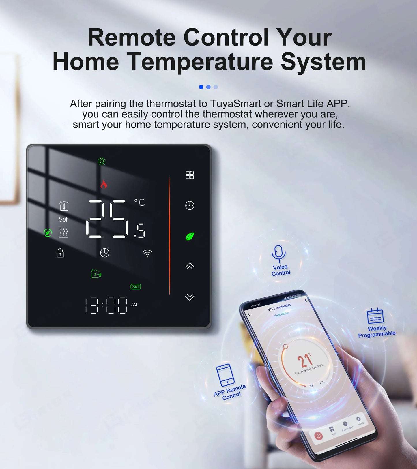 GIRIER Tuya Smart WiFi Thermostat for Water/Electric Heating/Gas Water Boiler Temperature Controller Works with Alexa Hey Google