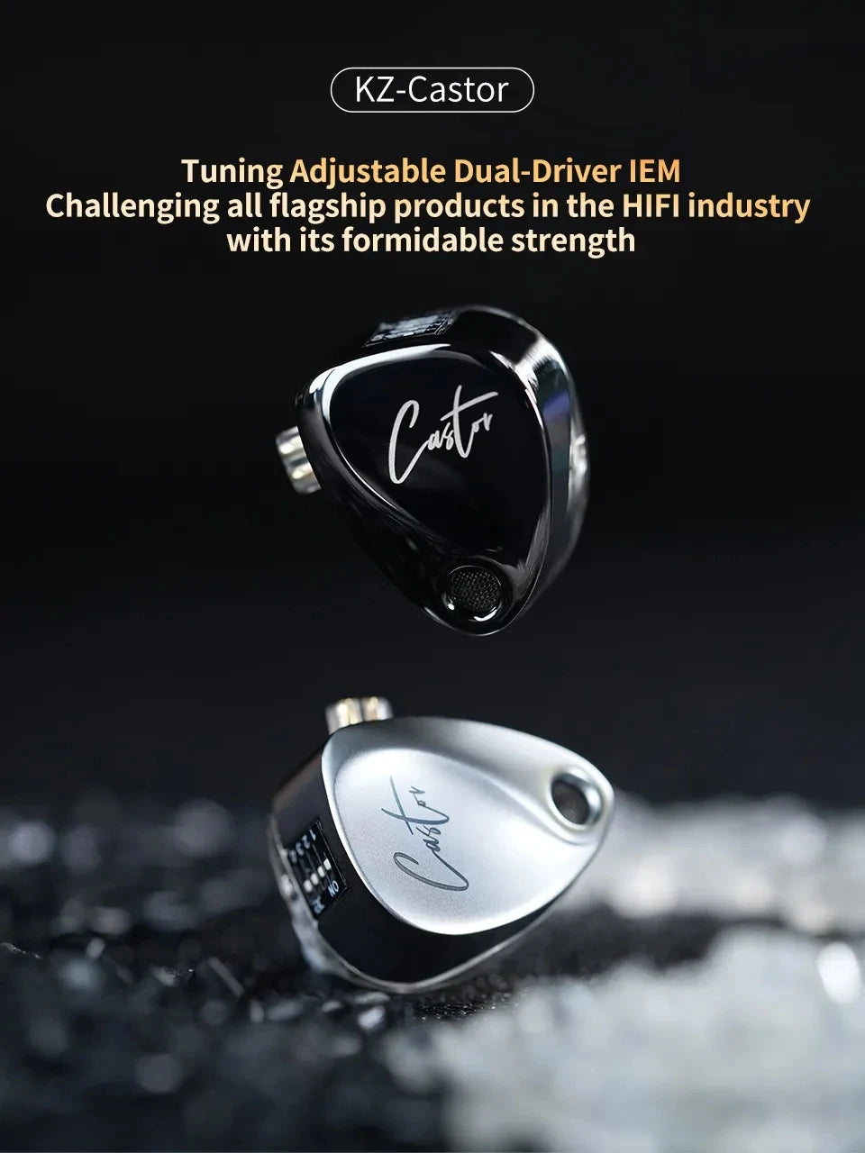 KZ Castor Wired Harman Improved Bass HiFi Earphone 2 Dynamic Tunable Balance Monitor Headphone IEM Earphones Music Sport Earbuds