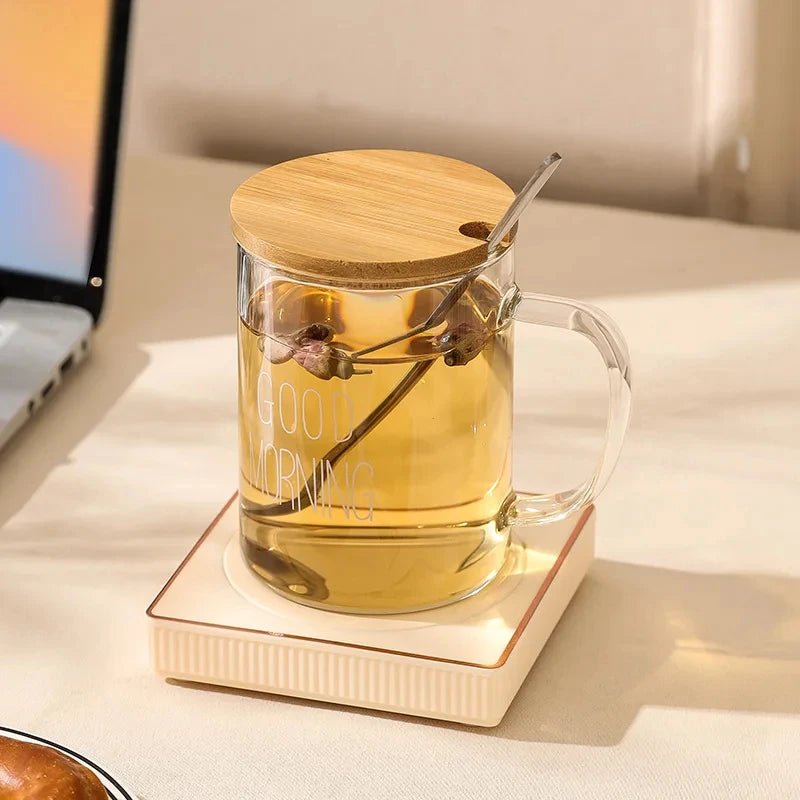 Cup Heater Mug Warmer Electric Hot Plate 55C Thermostatic Heating Pad Warm Coaster For Coffee Milk Tea Friends Gift 110V/220V