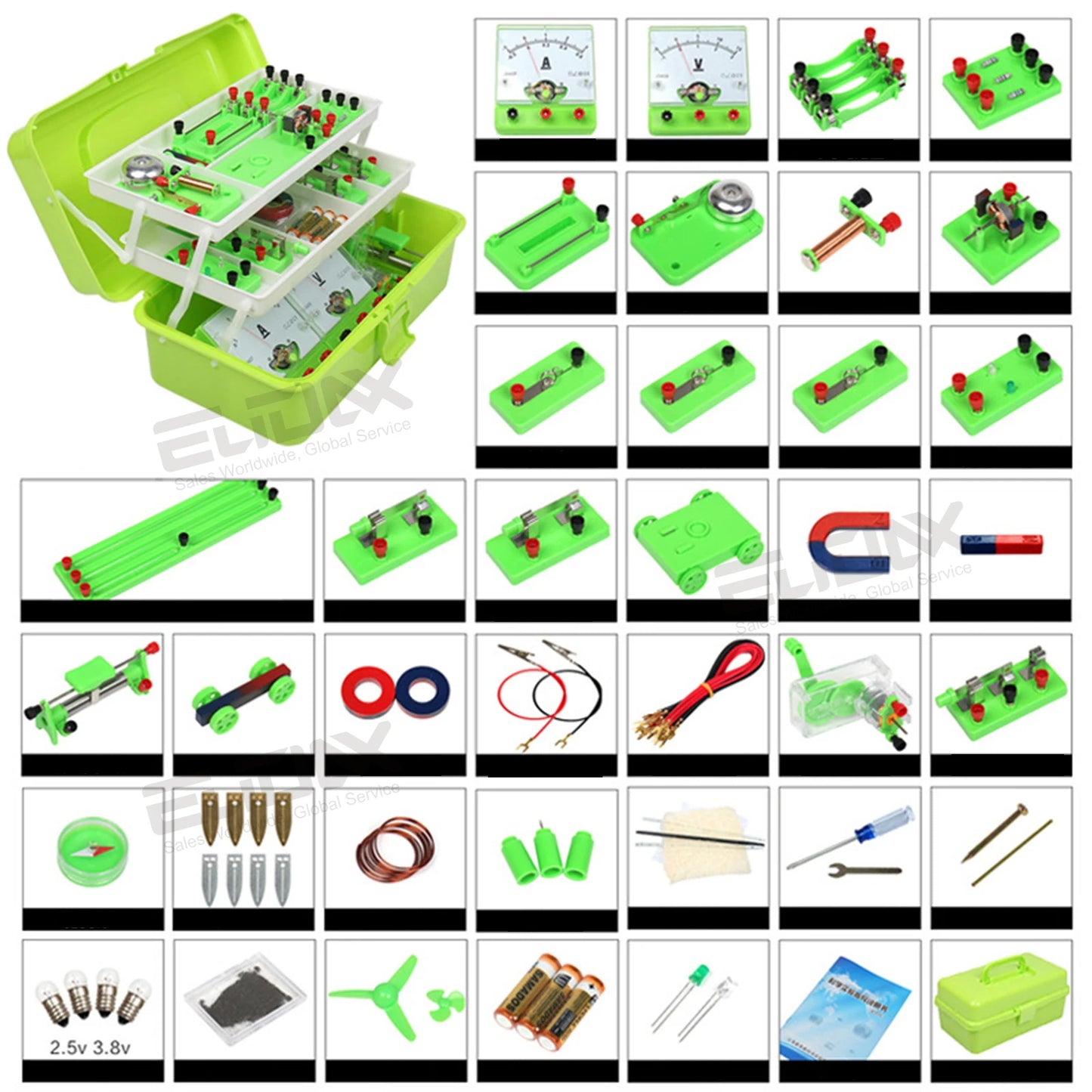 Physics Labs Basic Electricity Discovery Circuit Magnetism Experiment Kits Science Education Toy for Junior Senior High School