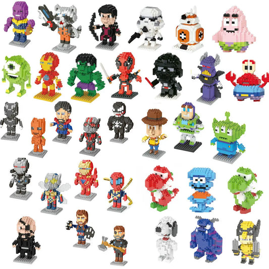Disney Hero Cartoon Micro Particle Building Blocks Children Assembly Toy Anime figure Boy Girl Kid Gift Cute And Pretty
