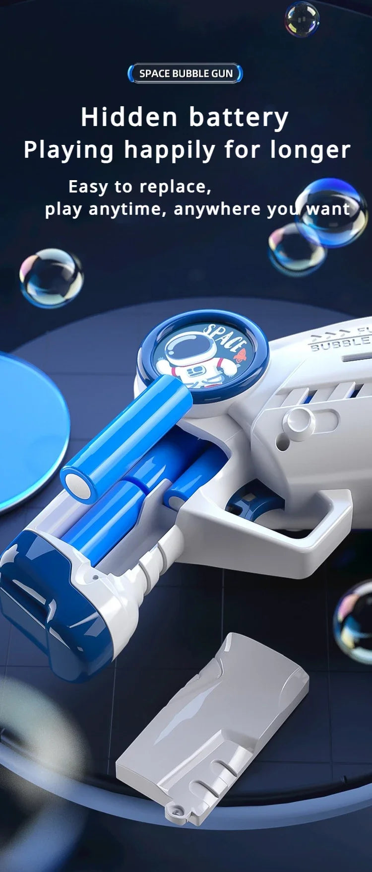 Electric Space Multi Hole Bubble Machine With Lights Fully Automatic Colorful Soap Handle Bubble Gun Children's Toy Outdoor Game