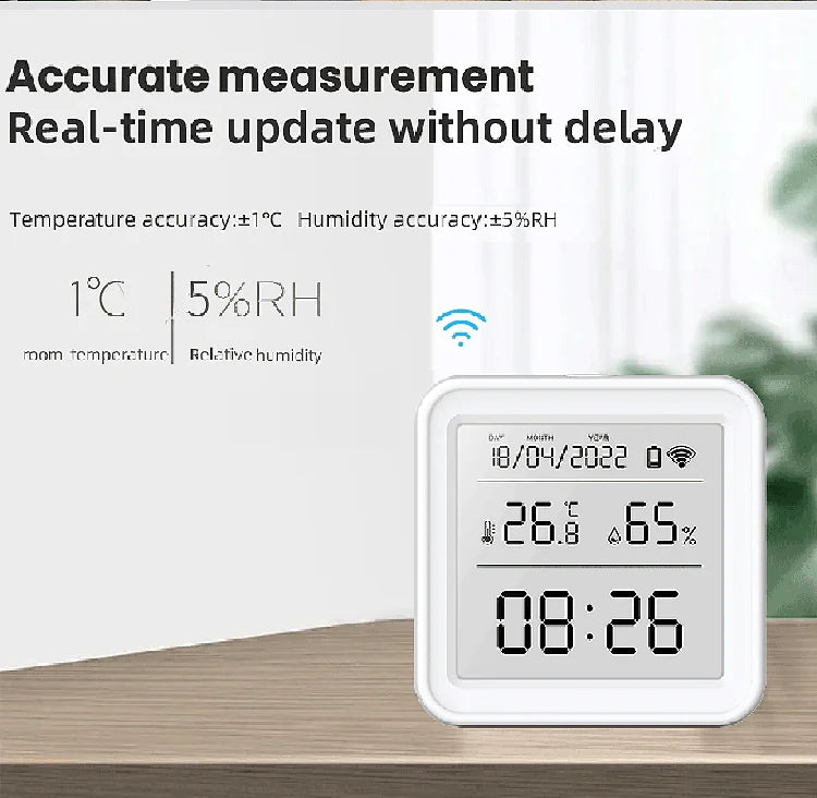 Tuya WIFI Smart Temperature Humidity Sensor Hygrometer Thermometer Backlight Smart Life Support Alexa Google Assistant