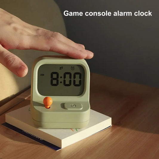 Creative Retro Mini Handheld Game Machine Alarm Clock Kids Cute Digital Clock Multi Function Coundown Snooze Desk Table Clock