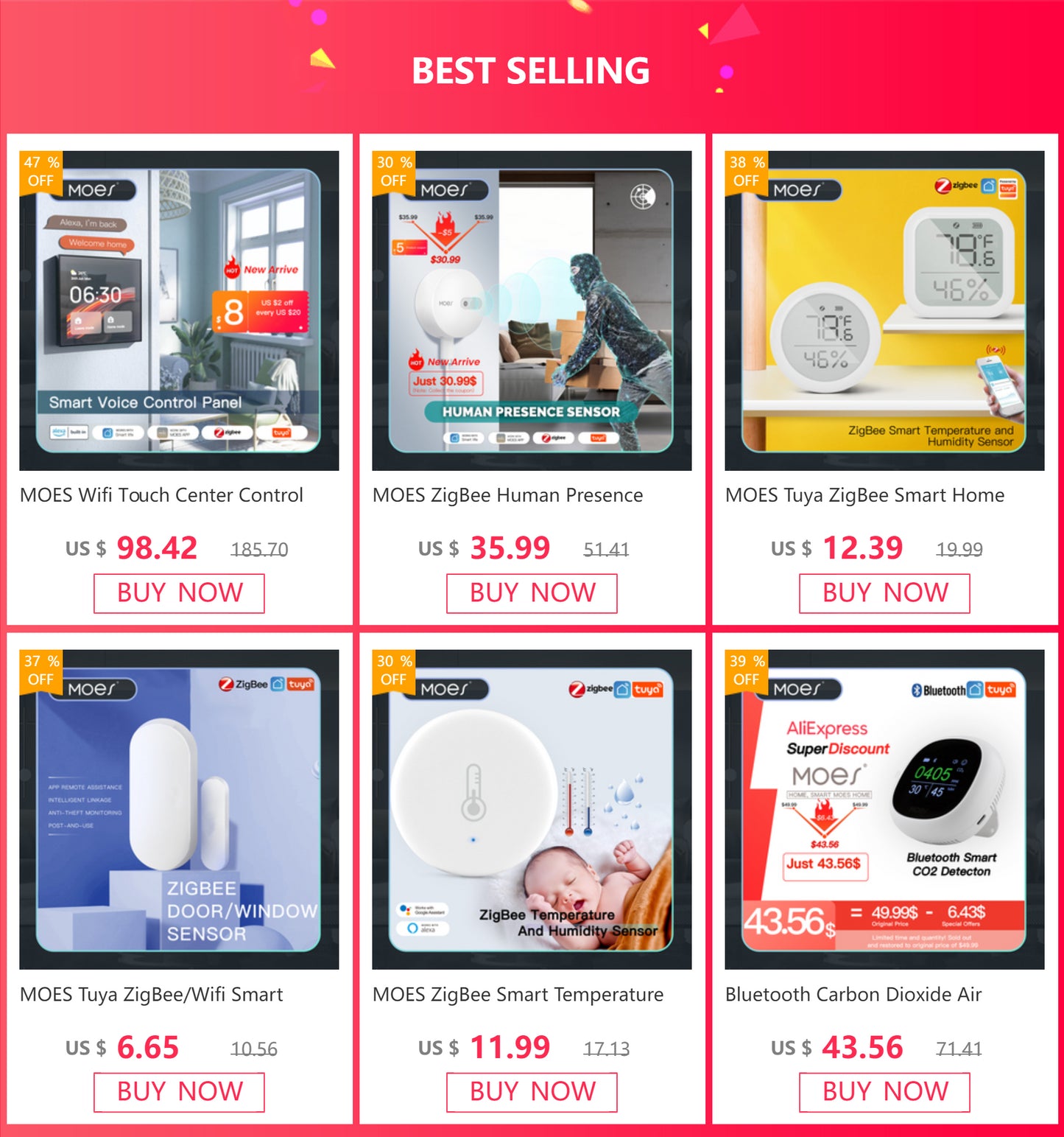 MOES Tuya ZigBee Smart Window Door Gate Sensor Detector Smart Home Security Alarm System Smart Life Tuya App Remote Control