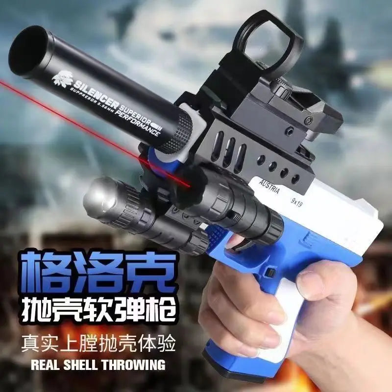 Upgrade Shell Throwing Toys Gun Ejection G17 Handgun Soft Darts Bullets Airsoft Pistol For Boys Outdoor Sports Shooting Gift