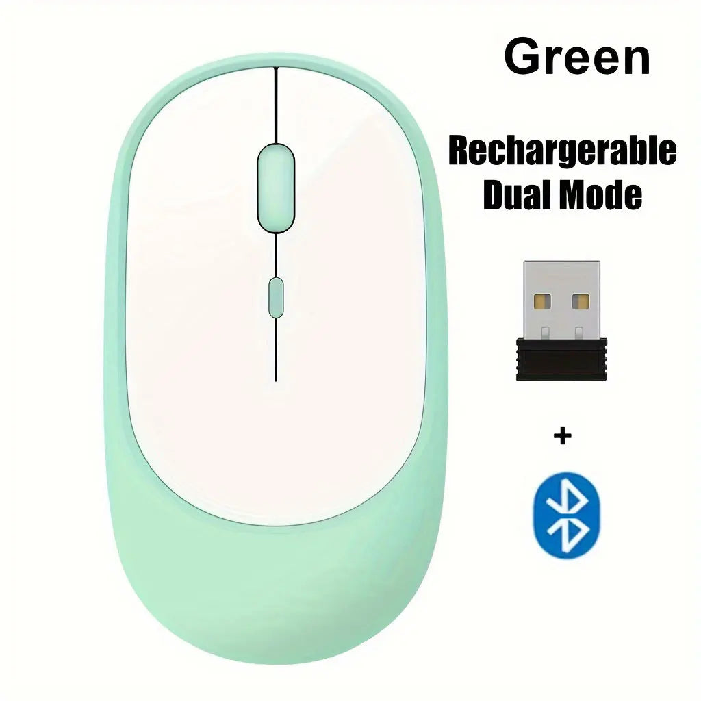 Wireless Mouse Rechargeable Mouse Gamer Dual Modes Bluetooth-compatible 2.4G USB Mute Mice For Laptop Pad Tablet Macbook Mause