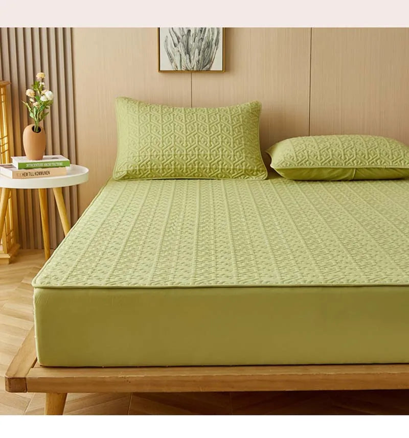 Pure Cotton Soft Quilted Mattress Cover Anti-bacterial King Size Customized Bed Pad Protector Cover Not Included Pillowcase