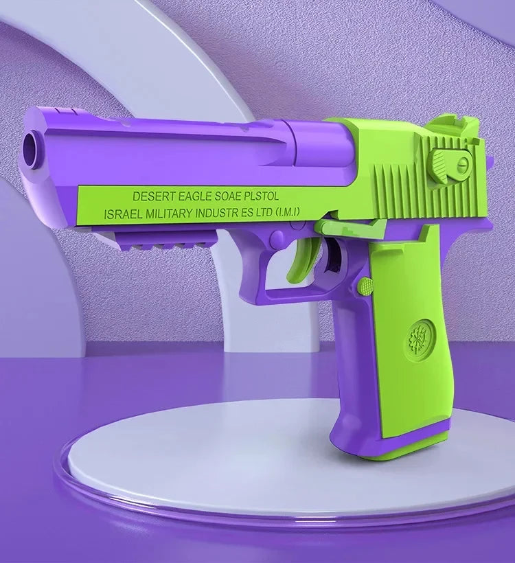 New Selling Carrot Gun 1911 Hand Grab toys Air-Hung Colt Model Decompression  Continuous Throwing Shell Children Toy