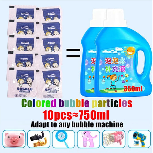 10-40pcs Bubble Machine Supplement Liquid Colorful Bubble Concentrated Granules 10pcs ≈ 750ml Bubble Gun Supplement Granules